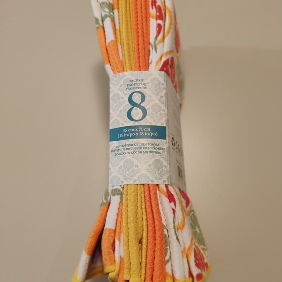 Town & Country Living.   Kitchen Tea Towels  Package of 8  New - Picture 4 of 5